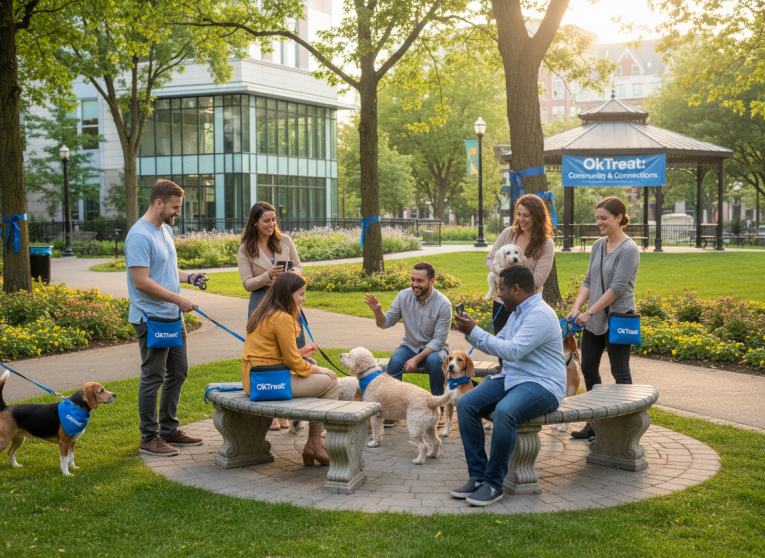 Pet owners and dogs building a local support network